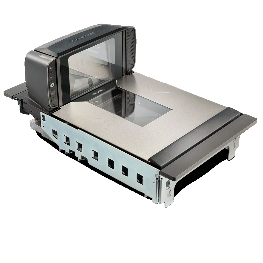 Datalogic ADC, Magellan 9300, Eng w/Display, Med Sapphire, Fixed Rail, Flange Mount, US single Interval, Std Processing, Pwr Supply, RS232 Cables